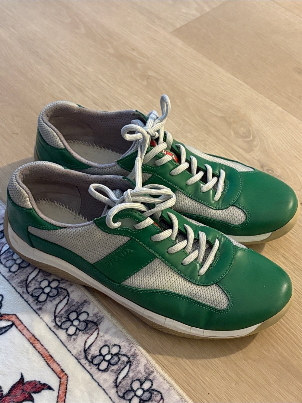 🍌 PRADA AMERICA’S Cup green & white sneakers